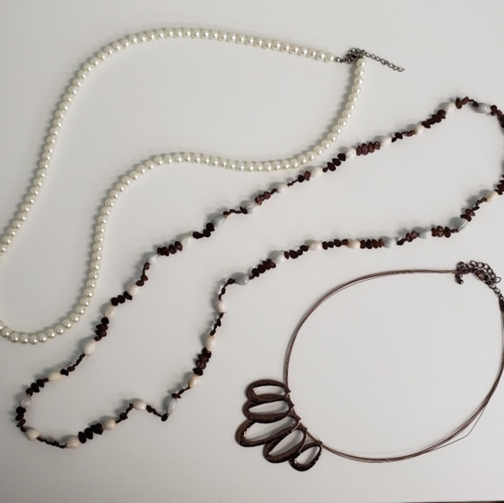 Necklace Lot of 3 Pearl Necklace Set